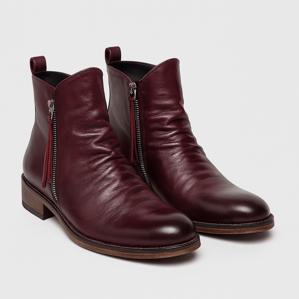 CH | Handgemaakt enkellaarsjes met blokhak en antislip zool