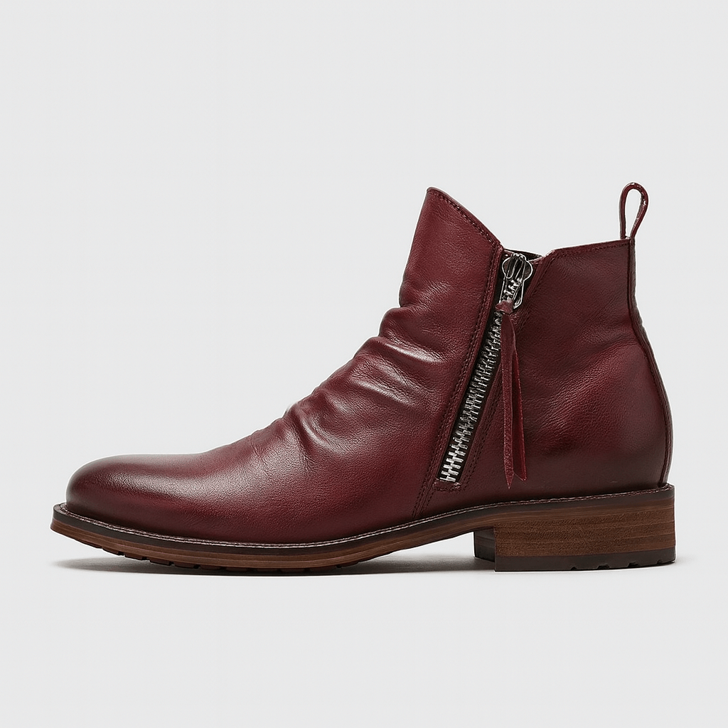 CH | Handgemaakt enkellaarsjes met blokhak en antislip zool