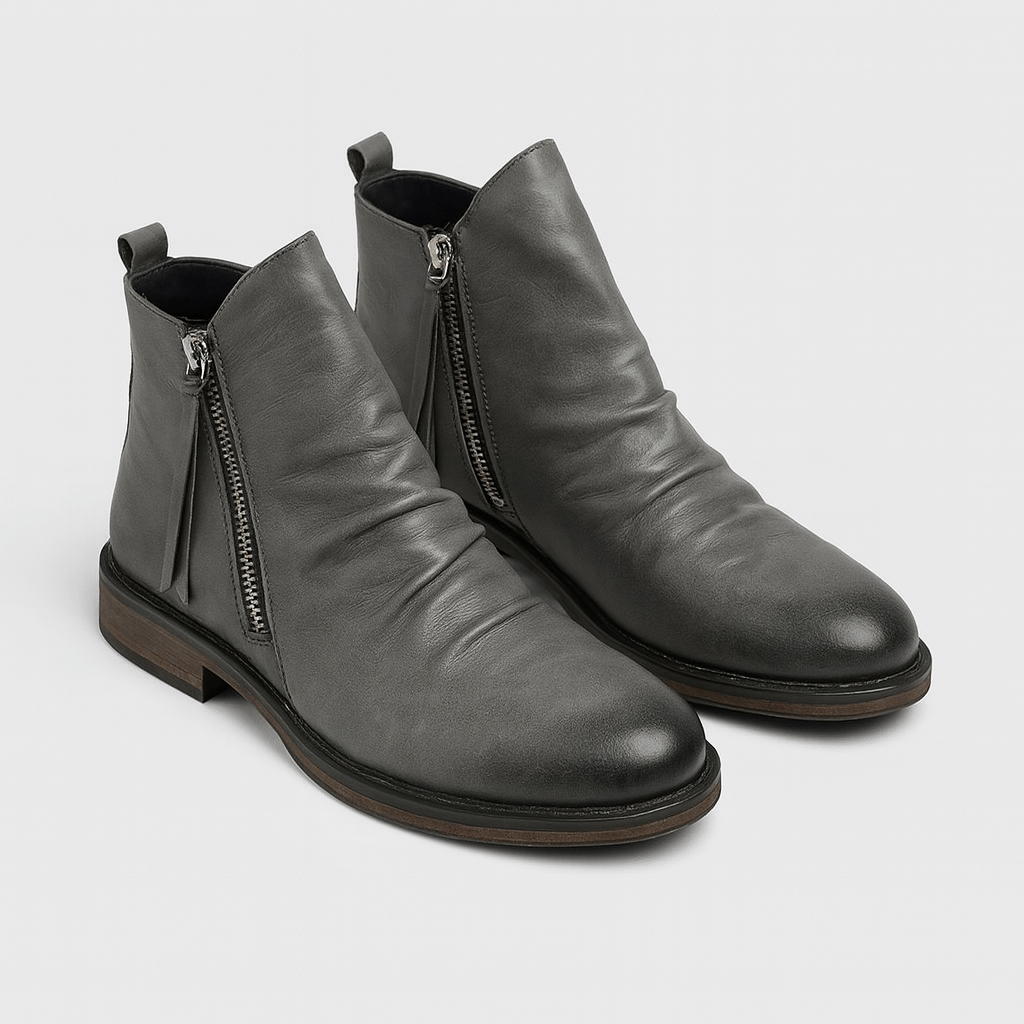 CH | Handgemaakt enkellaarsjes met blokhak en antislip zool