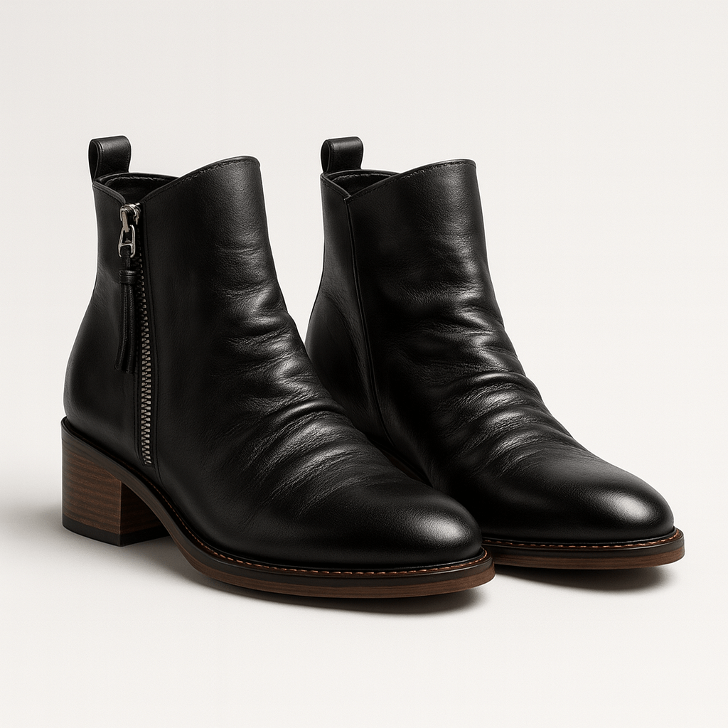 CH | Handgemaakt enkellaarsjes met blokhak en antislip zool