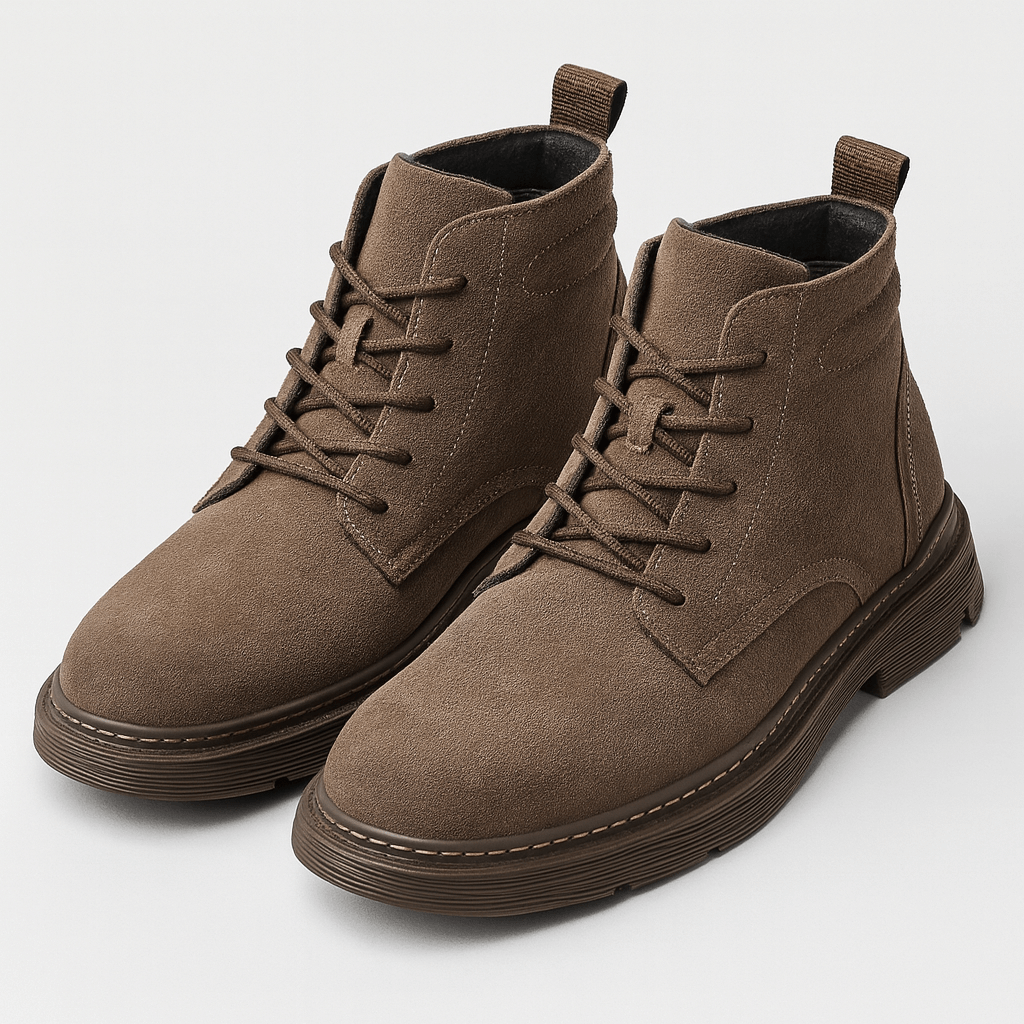 CH | Suède enkellaarsjes met vetersluiting